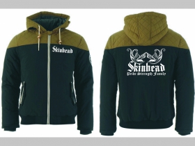 Skinhead - Pride, Strength, Family  zimná pánska bunda zateplená čierno-olivová s kapucňou
